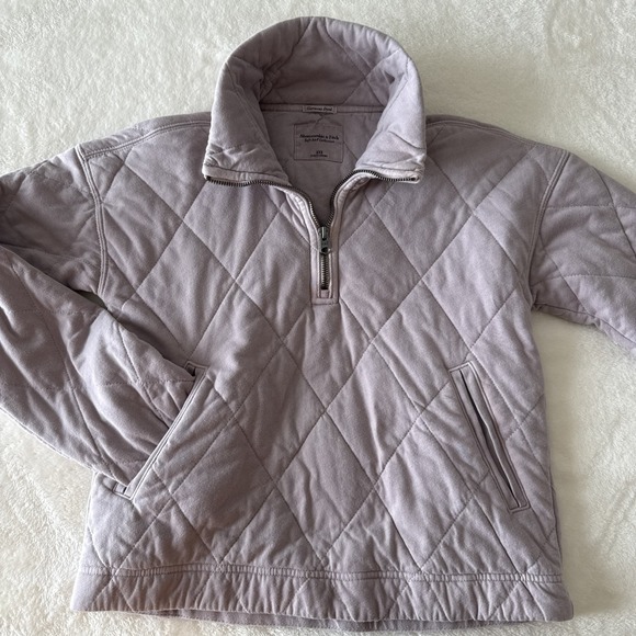 Abercrombie & Fitch Tops - Abercrombie & Fitch Sweatshirt XXS Quilted Dusty Purple 1/4 Zip Pullover Crop